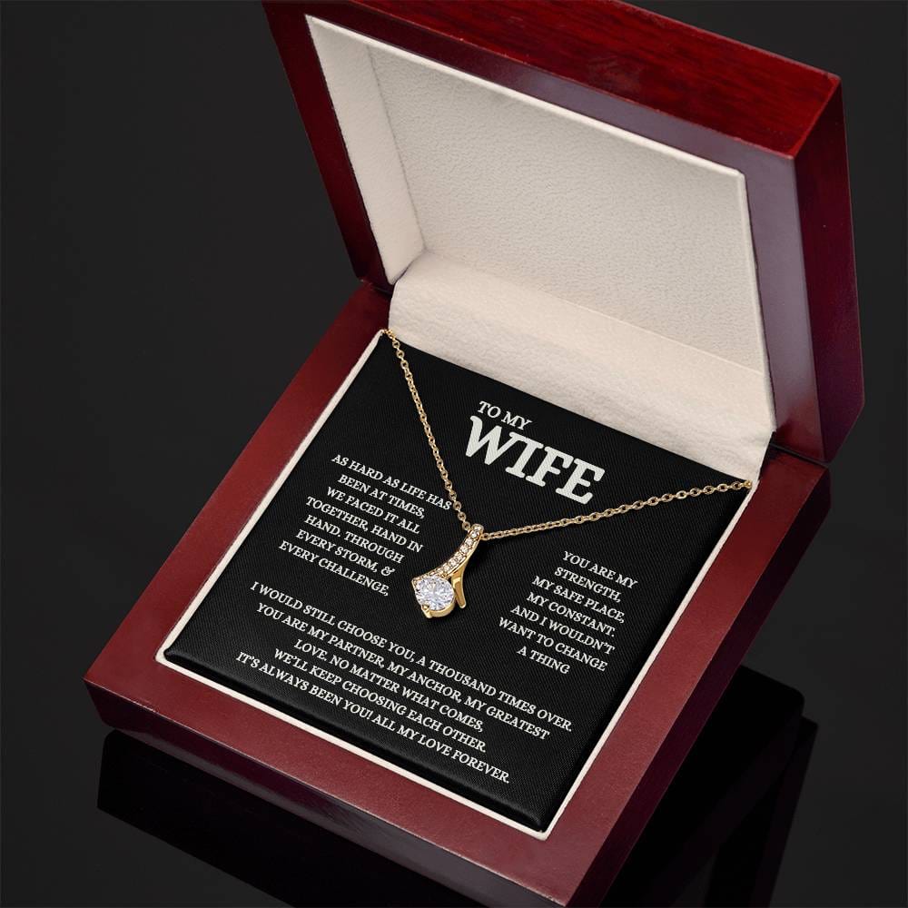 π To My Wife, Message Card and Stunning Alluring Beauty Pendant π