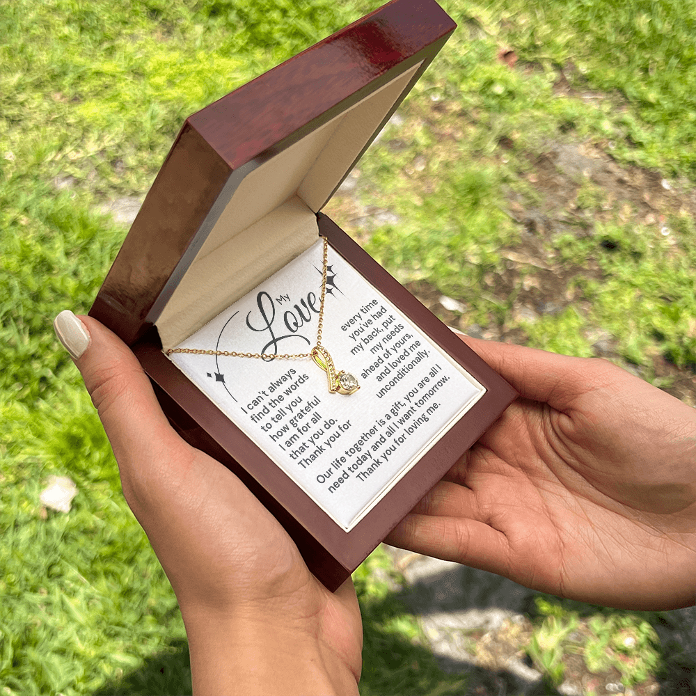 To The Love Of My Life Message Card and Ribbon Pendant.