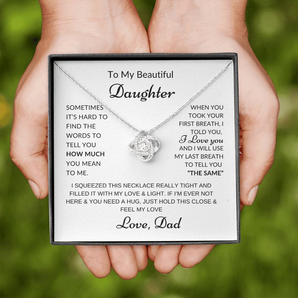 Love Knot Necklace - First and Last Breath Love Dad