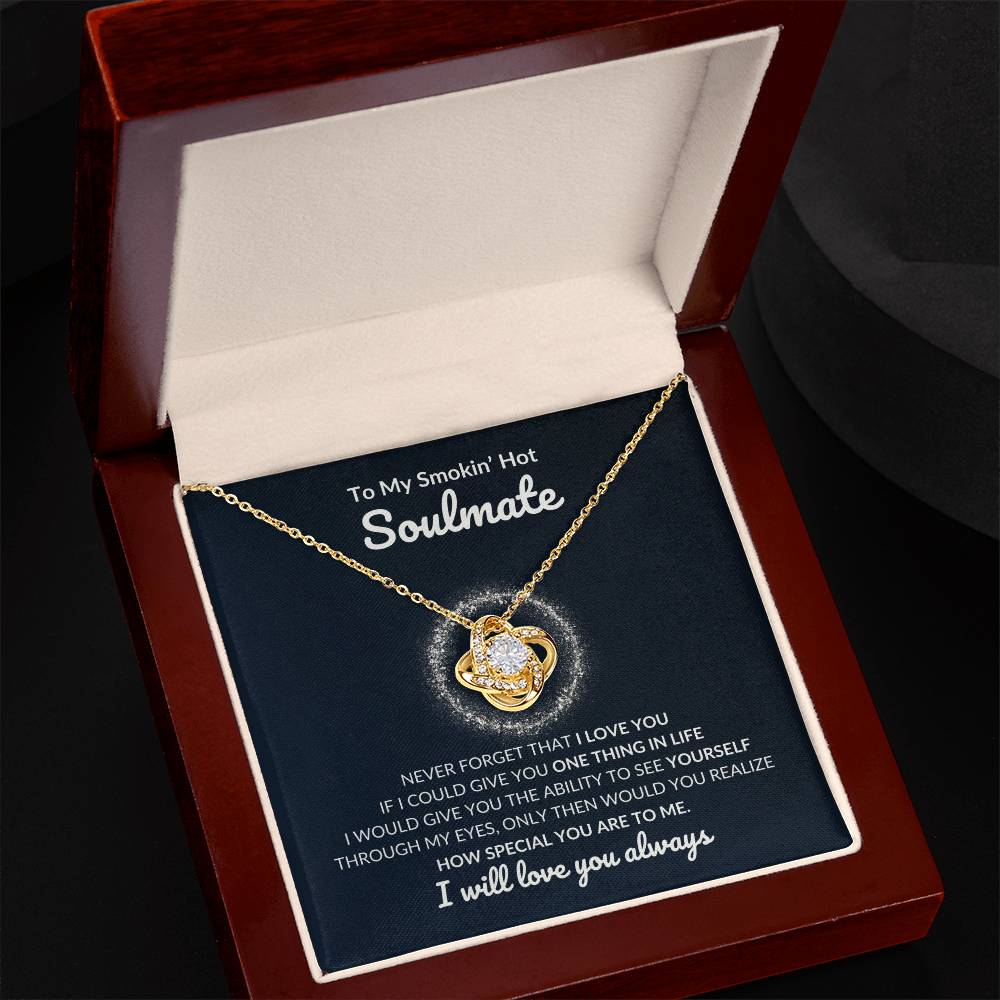 To My Soulmate Love Knot Necklace