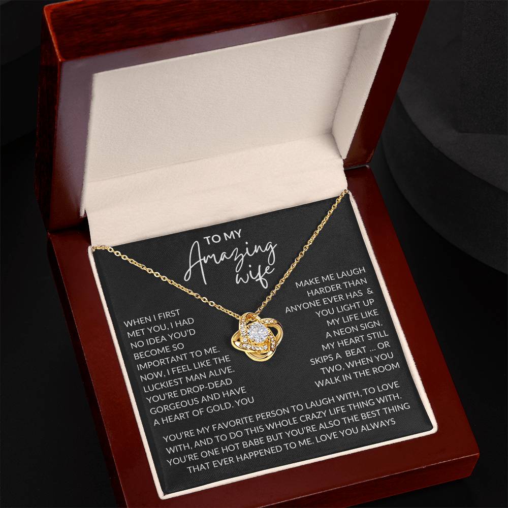 Amazing Wife | Love Knot Pendant Message Card