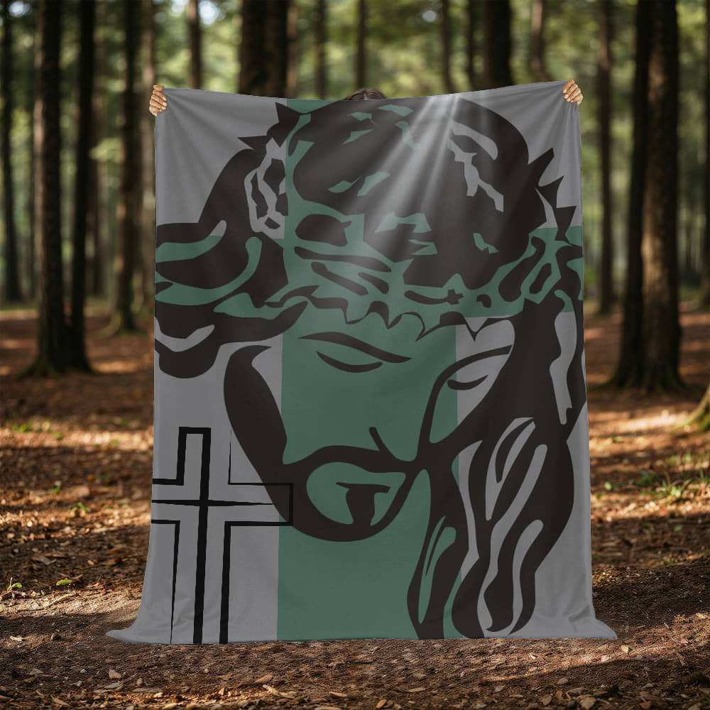 Jesus and the Cross Blanket, Show Your Faith and Strength in a Luxury Wrap