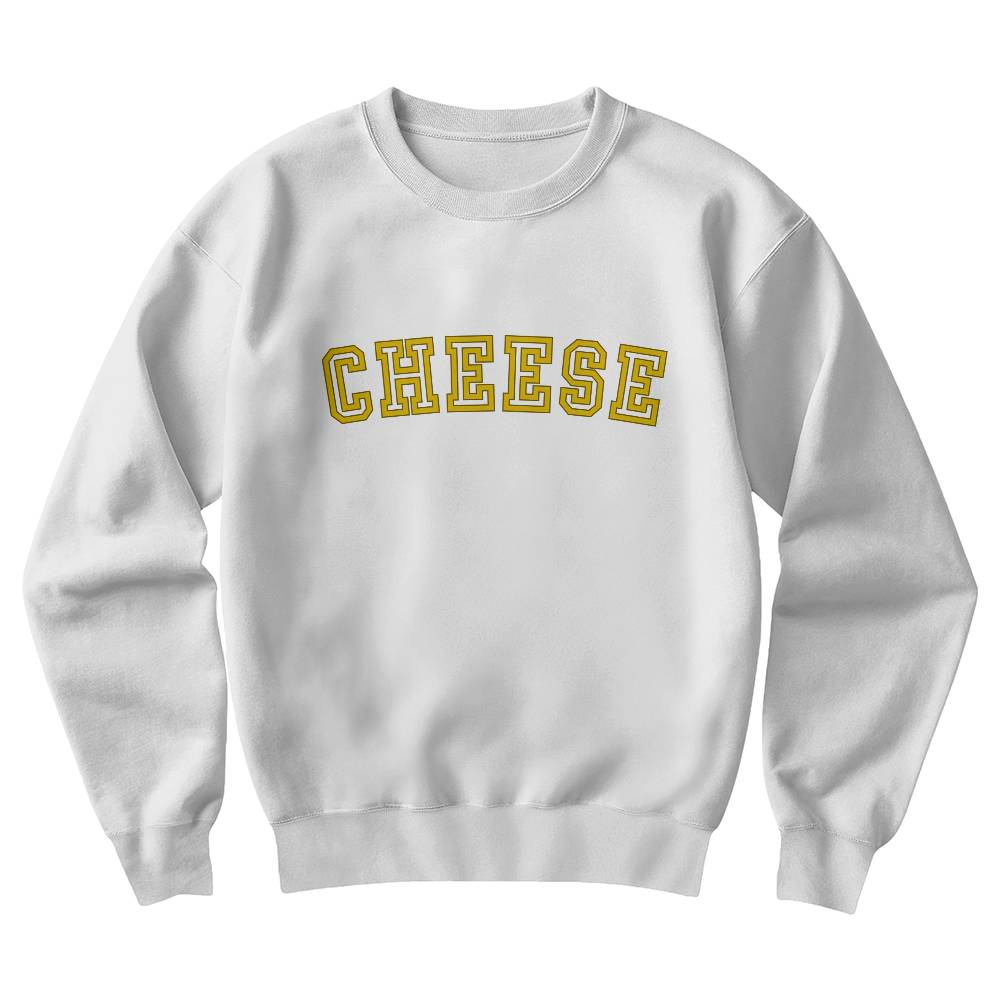 CHEESE University Style Logo Sweatshirt, Unisex Crewneck Sweatshirt