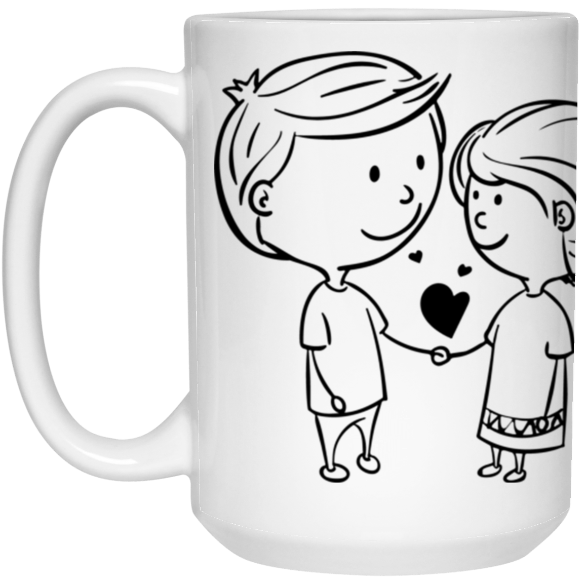You and Me Valentine's Day Mug – 15oz White Ceramic Coffee Cup | Romantic Gift for Couples, Anniversary, Husband, Wife, Boyfriend, Girlfriend