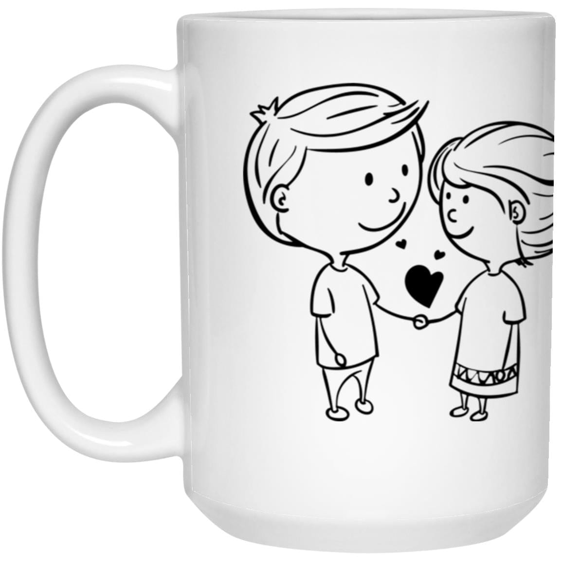 You and Me Valentine's Day Mug – 15oz White Ceramic Coffee Cup | Romantic Gift for Couples, Anniversary, Husband, Wife, Boyfriend, Girlfriend