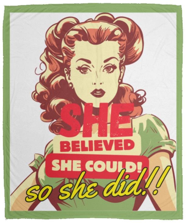 She Believed She Could Fleece Blanket - Girl Gift