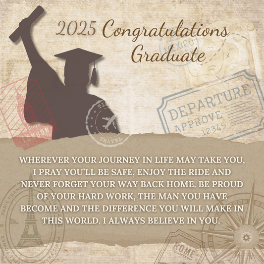 Congratulations Graduate, Leather Cross Bracelet to protect you on your journey