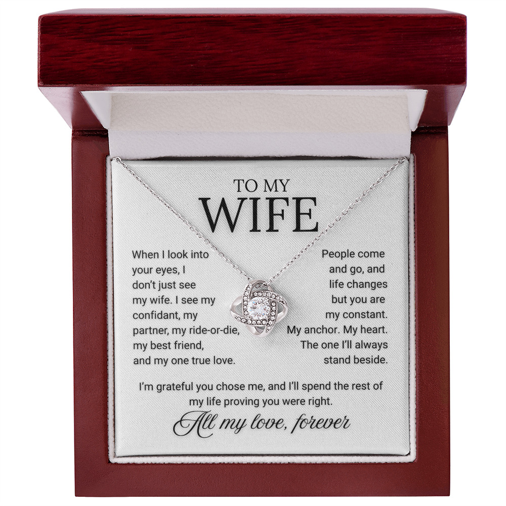 Stunning Love Knot and Heartfelt Message Card for Your Wife, Remind Her Why She Married You.