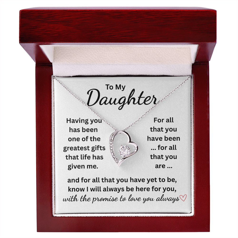 Daughter Gift, Message Card and Necklace. Daughter I Love Who You Are.