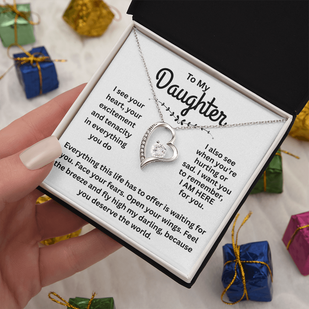You Deserve the World, Daughter Pendant and Message Card Gift.