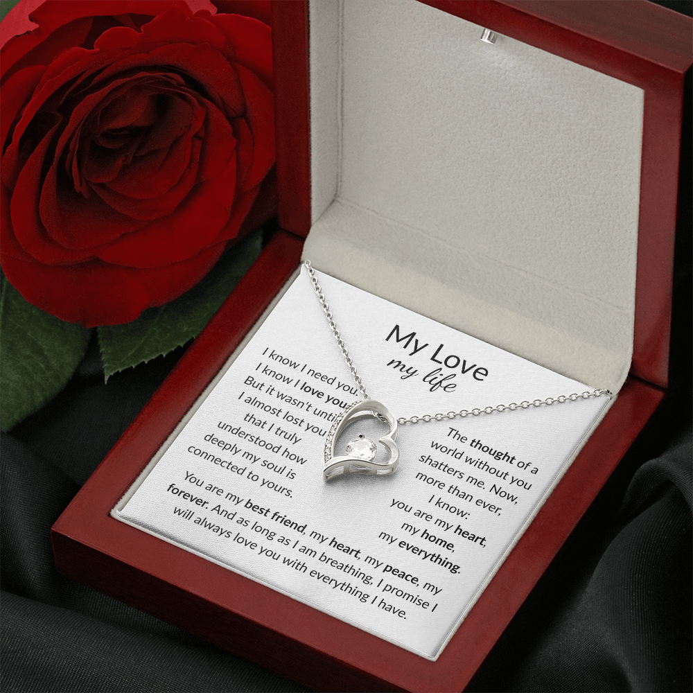 My Life My Love: You Are My Best Friend, My Heart, My Peace [Love knot - pendant message card].