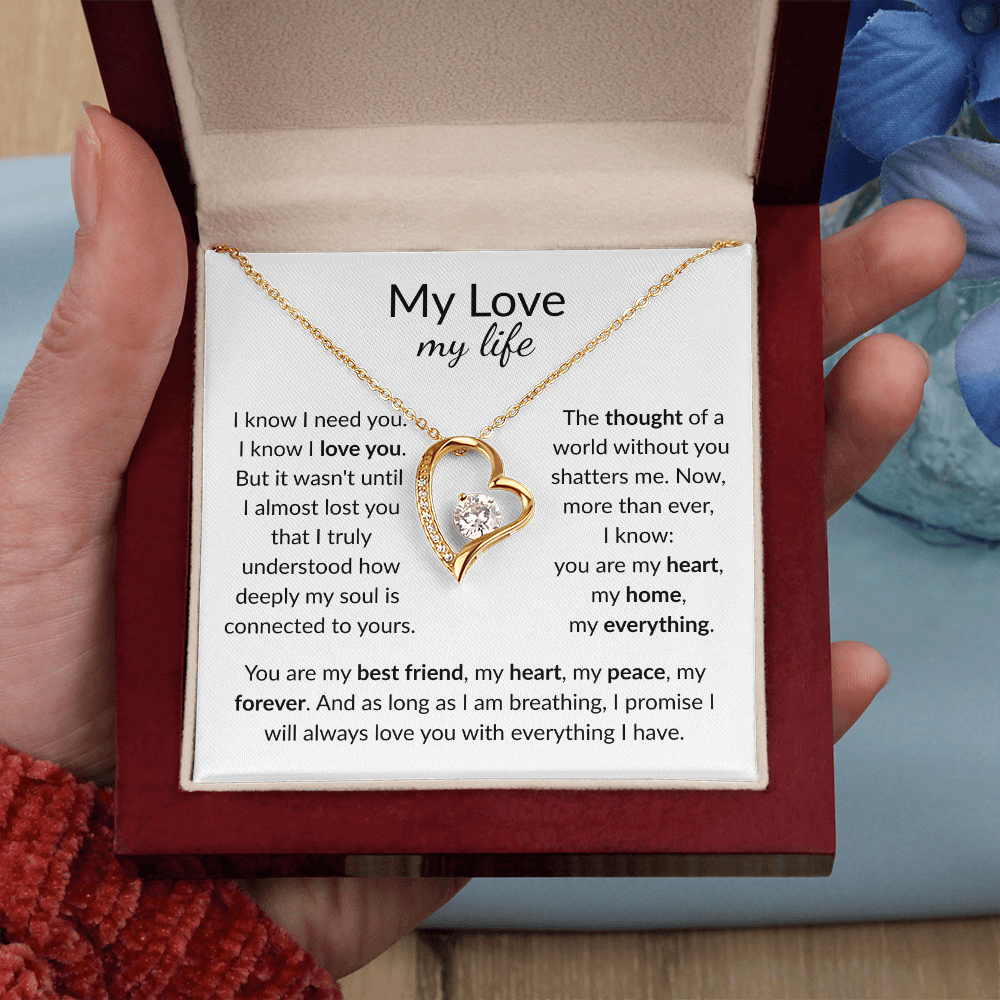 My Life My Love: You Are My Best Friend, My Heart, My Peace [Love knot - pendant message card].