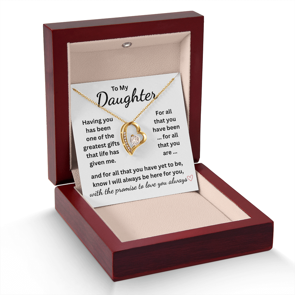 Daughter Gift, Message Card and Necklace. Daughter I Love Who You Are.