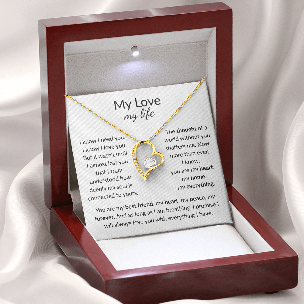 My Life My Love: You Are My Best Friend, My Heart, My Peace [Love knot - pendant message card].