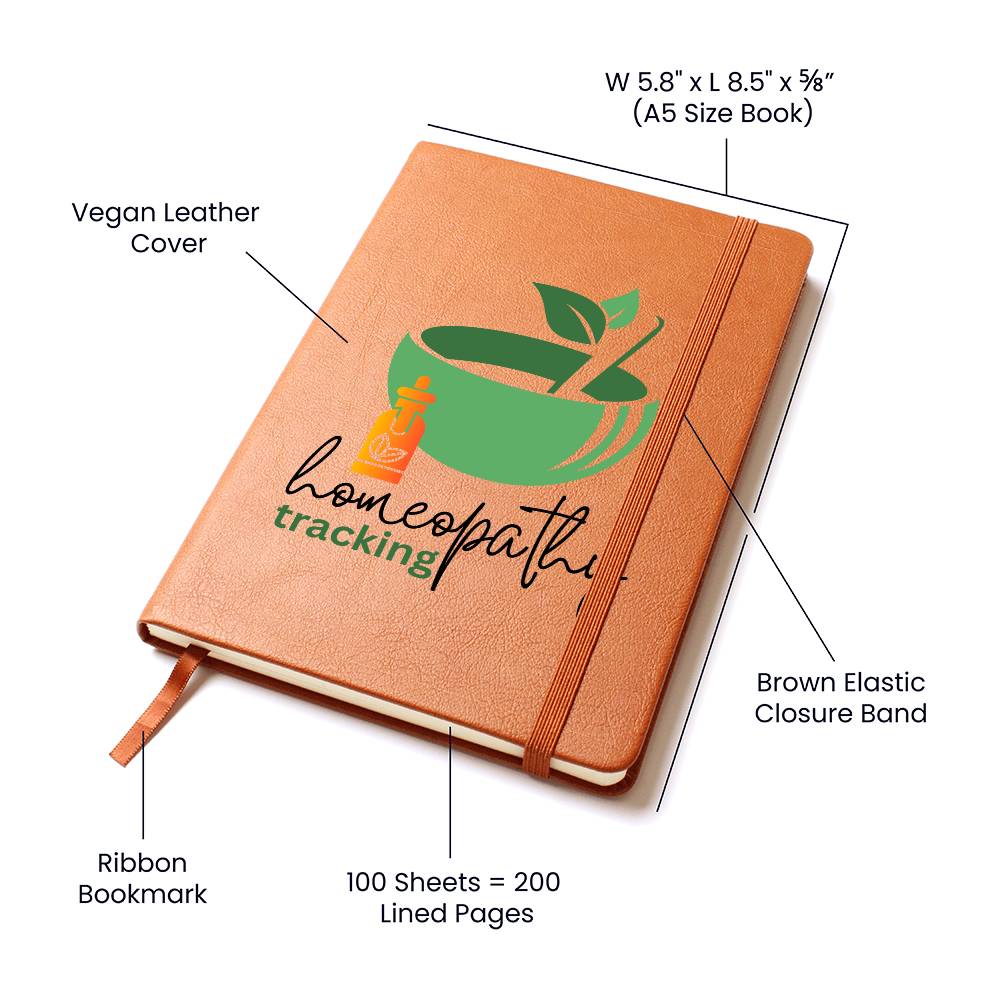 Homeopathy Tracking Journal & Notebook | Printed Vegan Leather Free PDF Homeopathy  tracking journal