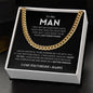 To My Man Cuban Necklace, I Love You Forever & Always