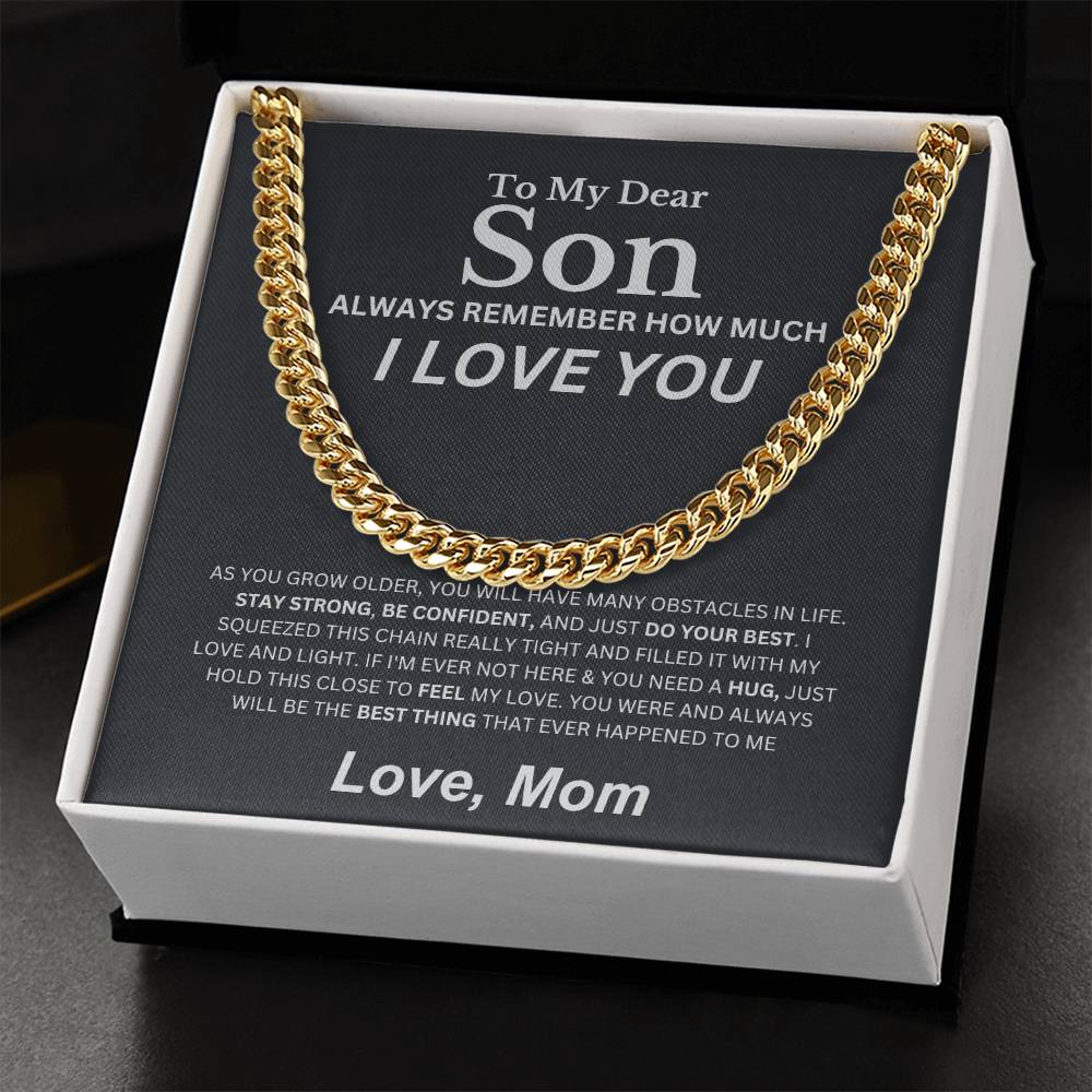 Cuban Chain Necklace Son, Love Mom