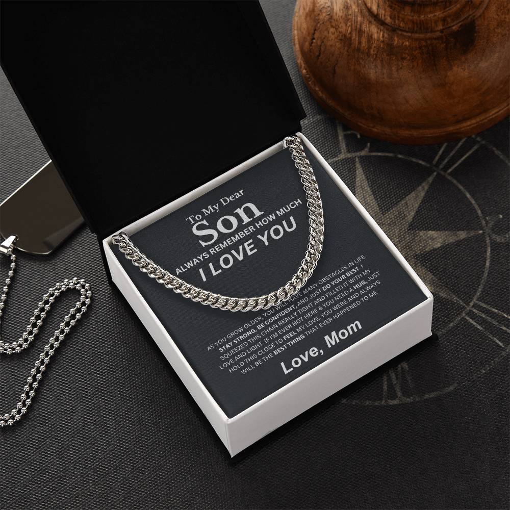 Cuban Chain Necklace Son, Love Mom