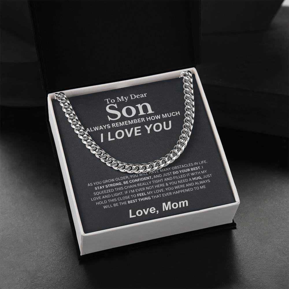 Cuban Chain Necklace Son, Love Mom