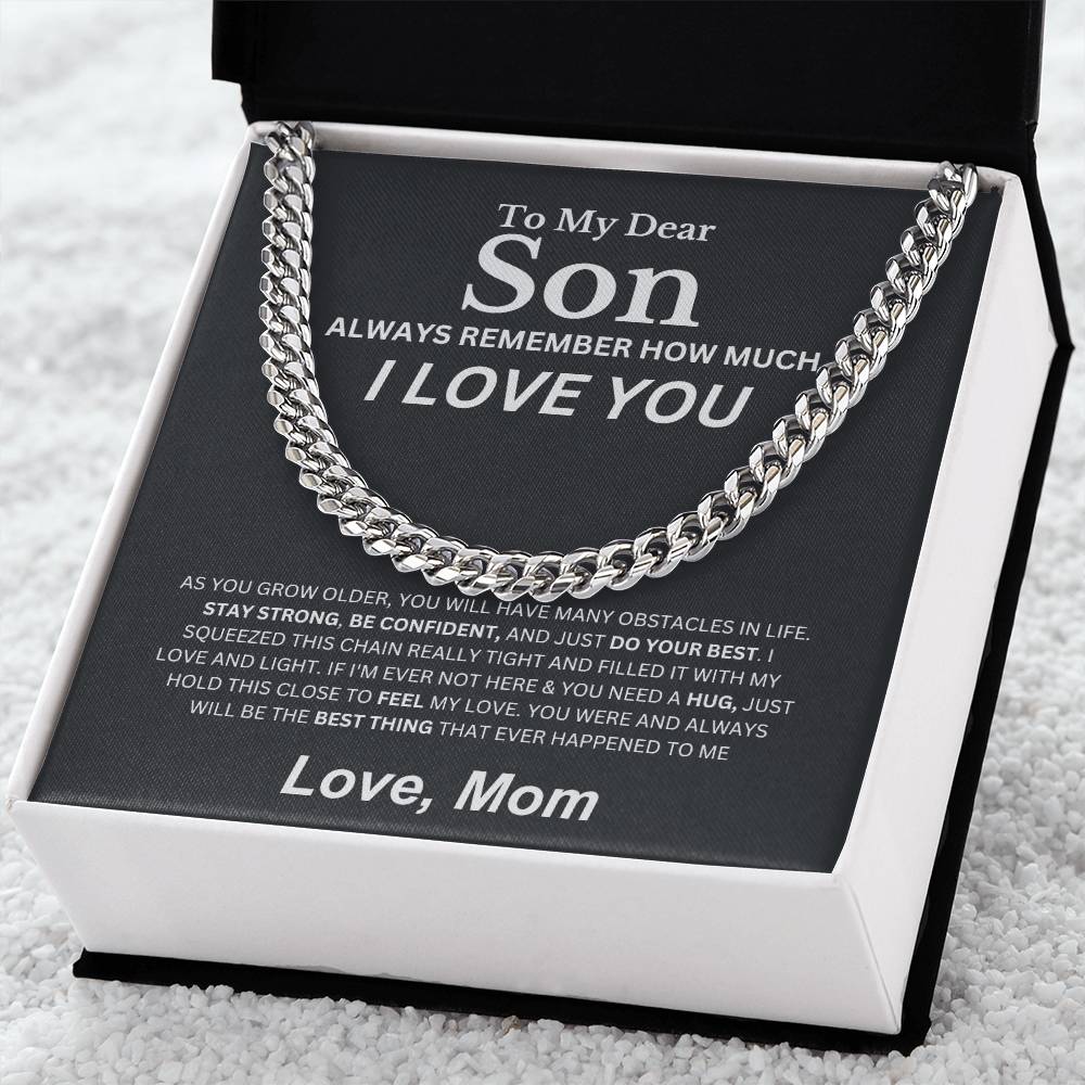 Cuban Chain Necklace Son, Love Mom
