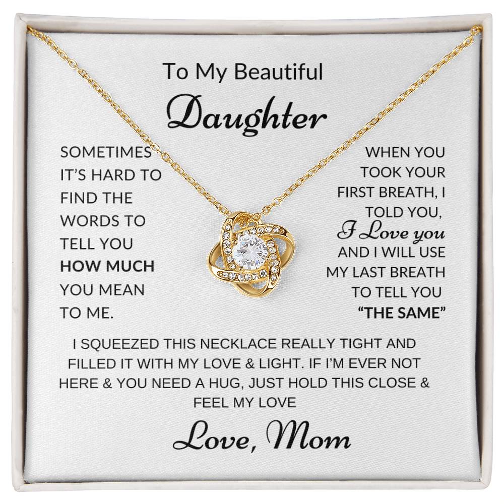 Love Knot Necklace - First and Last Breath Love Mom