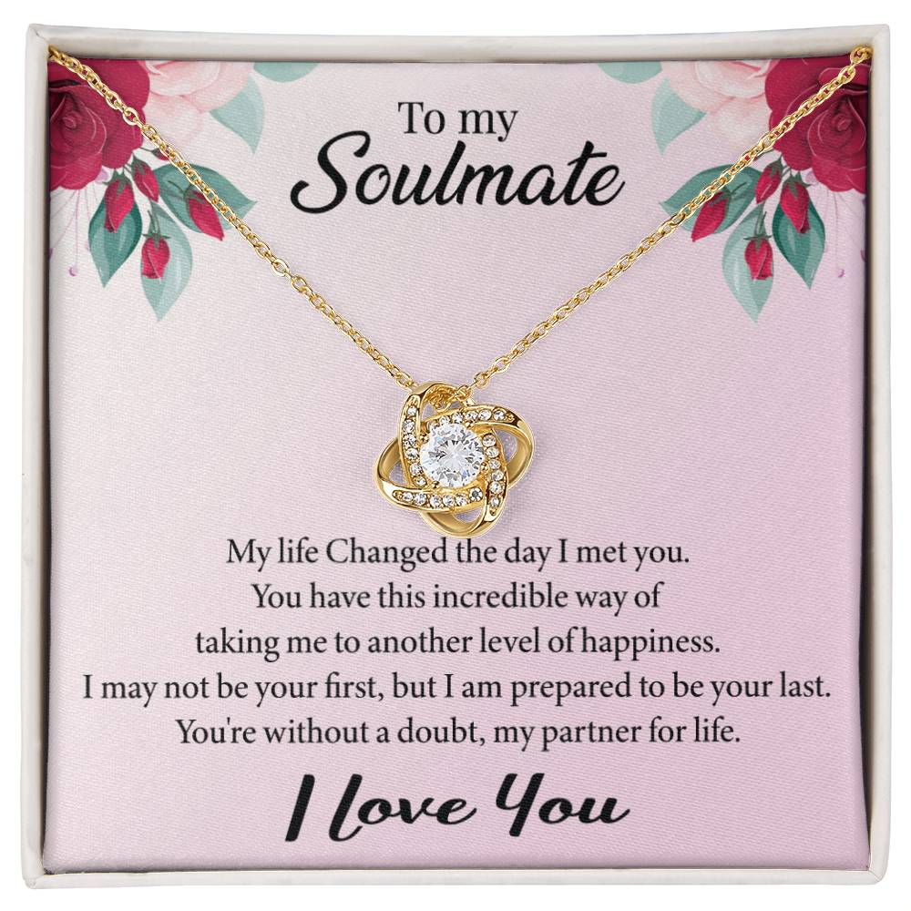 To My Soulmate Love Knot Necklace - Valentine Gift