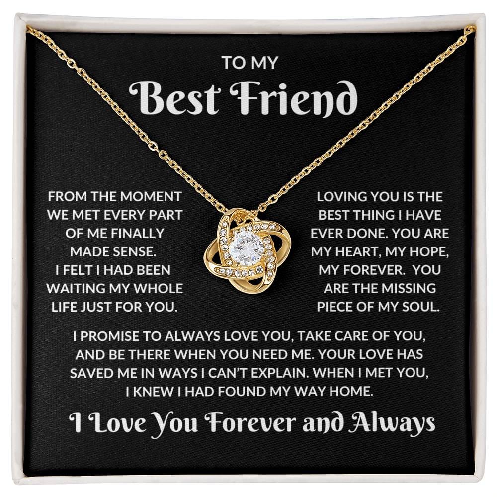“To My Best Friend: A Gift that Speaks from the Heart💞  Love Knot and Message Card