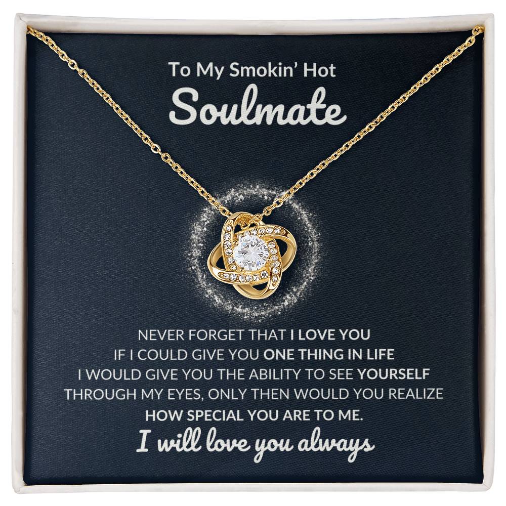 To My Soulmate Love Knot Necklace