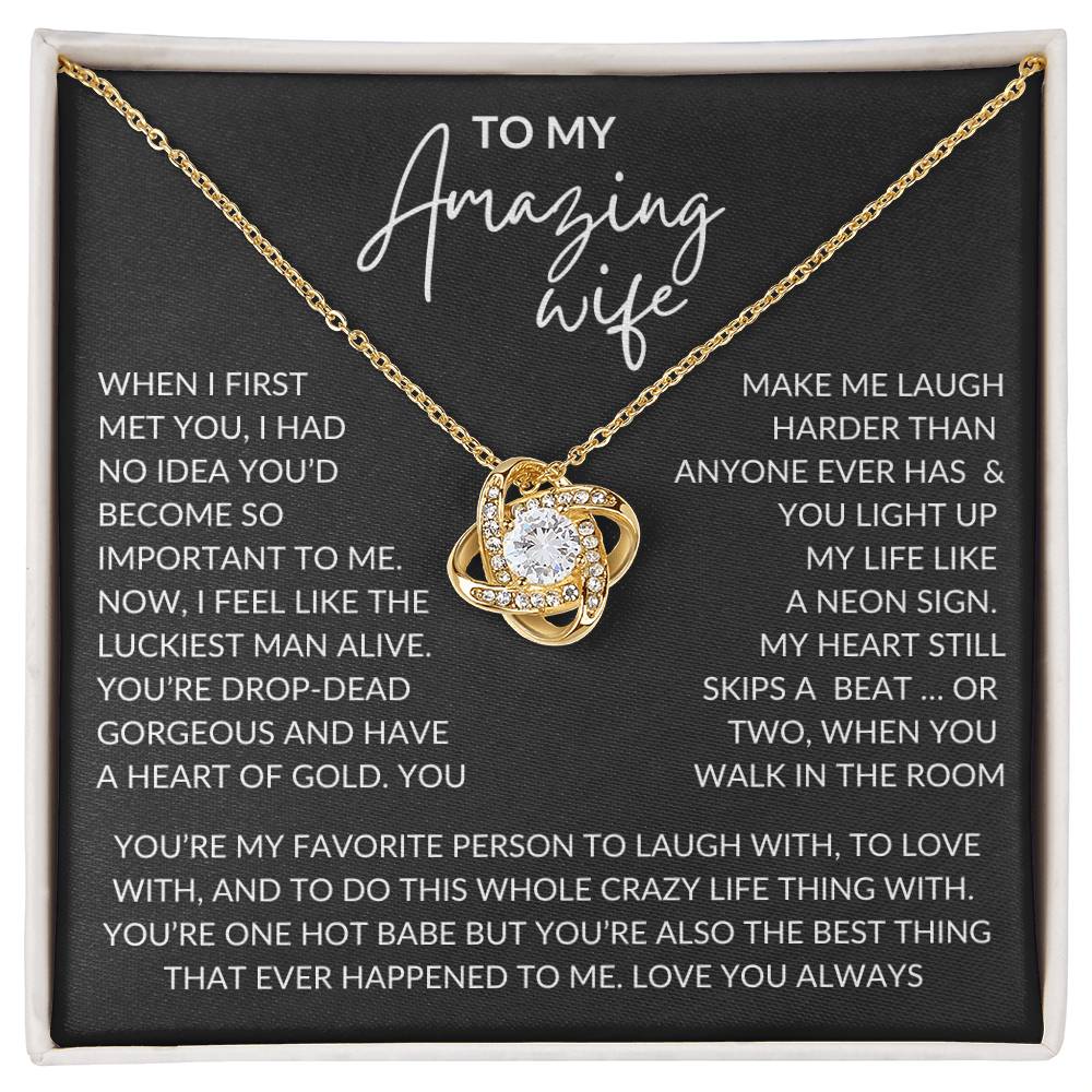 Amazing Wife | Love Knot Pendant Message Card