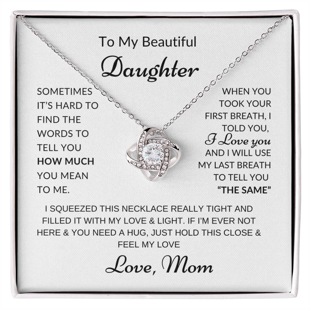 Love Knot Necklace - First and Last Breath Love Mom