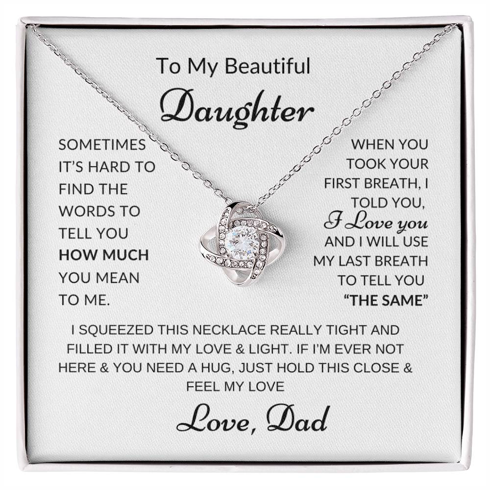 Love Knot Necklace - First and Last Breath Love Dad