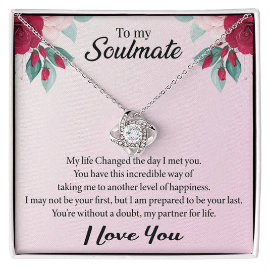 To My Soulmate Love Knot Necklace - Valentine Gift