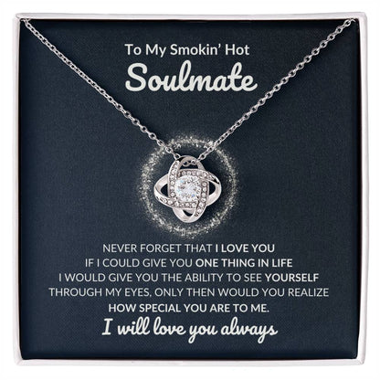 To My Soulmate Love Knot Necklace