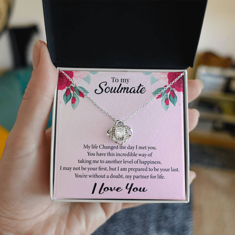 To My Soulmate Love Knot Necklace - Valentine Gift