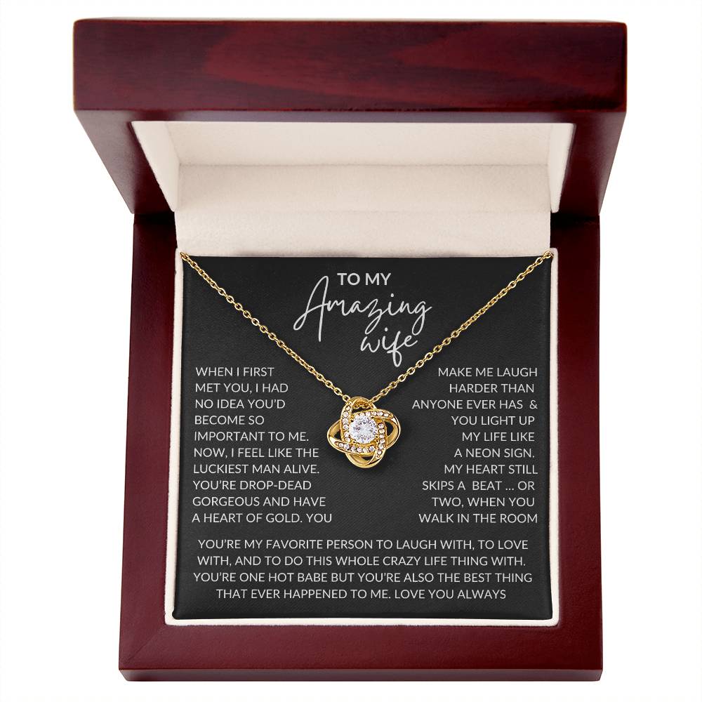 Amazing Wife | Love Knot Pendant Message Card