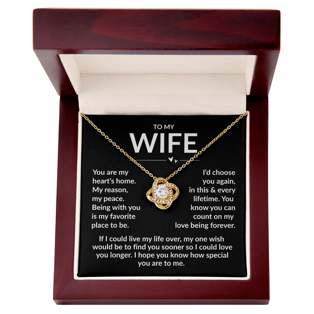 If I could Have One Wish, Husband to Wife Necklace and Message Card from the Heart