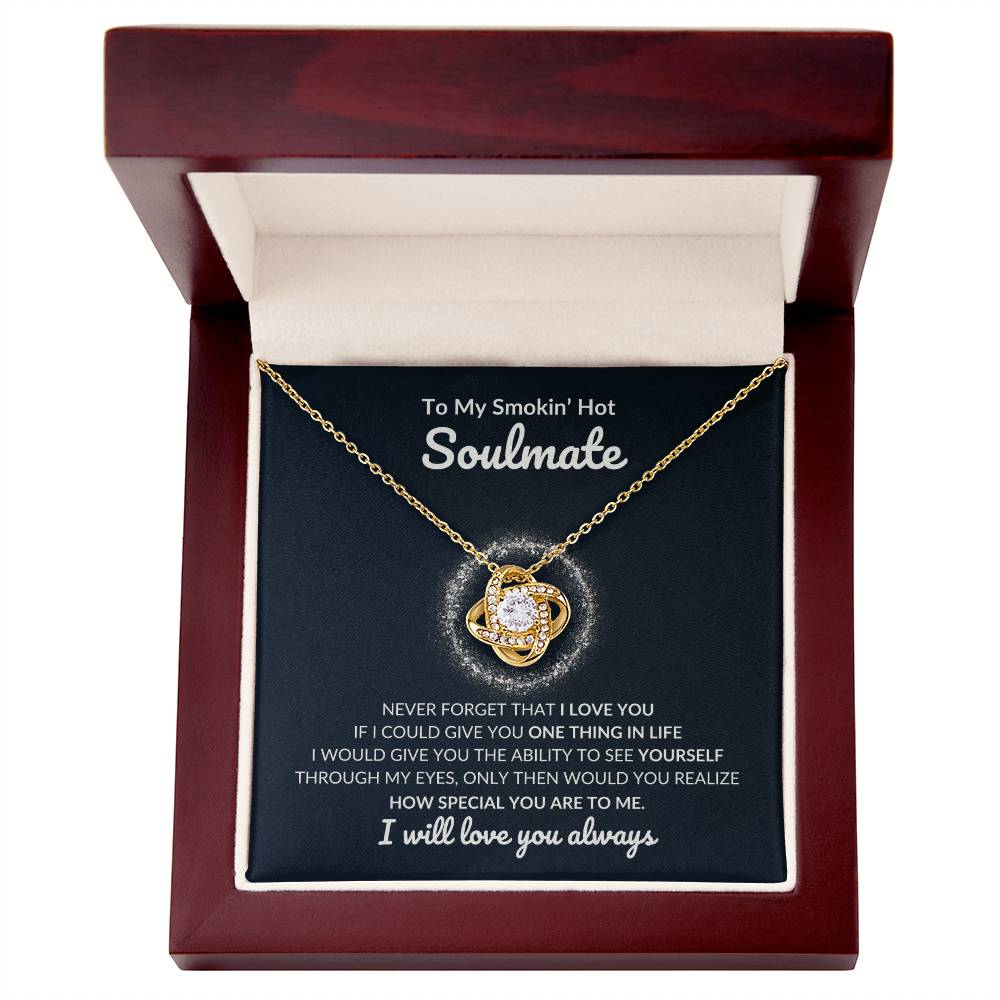 To My Soulmate Love Knot Necklace