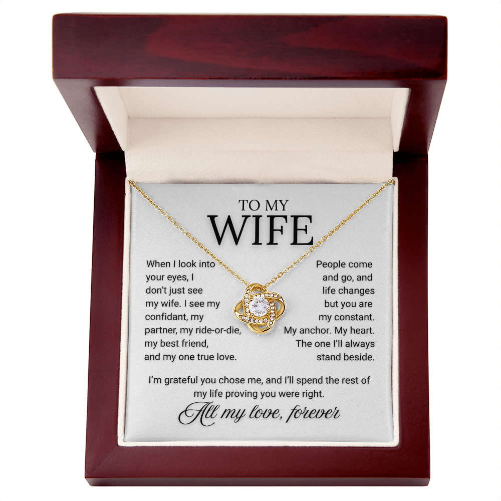 Stunning Love Knot and Heartfelt Message Card for Your Wife, Remind Her Why She Married You.