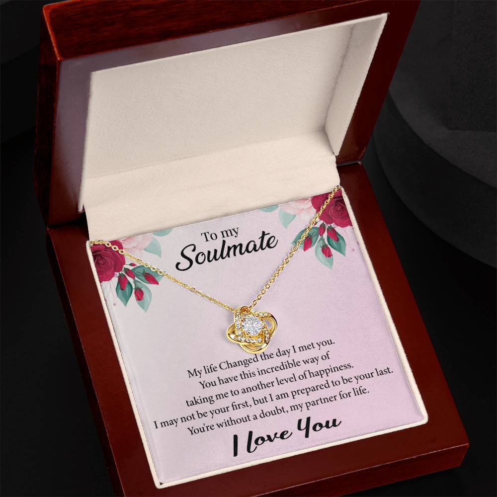 To My Soulmate Love Knot Necklace - Valentine Gift