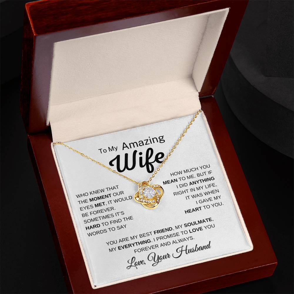 To My Amazing Wife - My Best Friend | Stunning Love Knot Pendant and Message Card 💞
