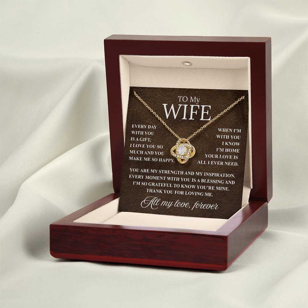 Love Knot Necklace and Loving  Message, For Your Wife, Perfect For Any Occasion