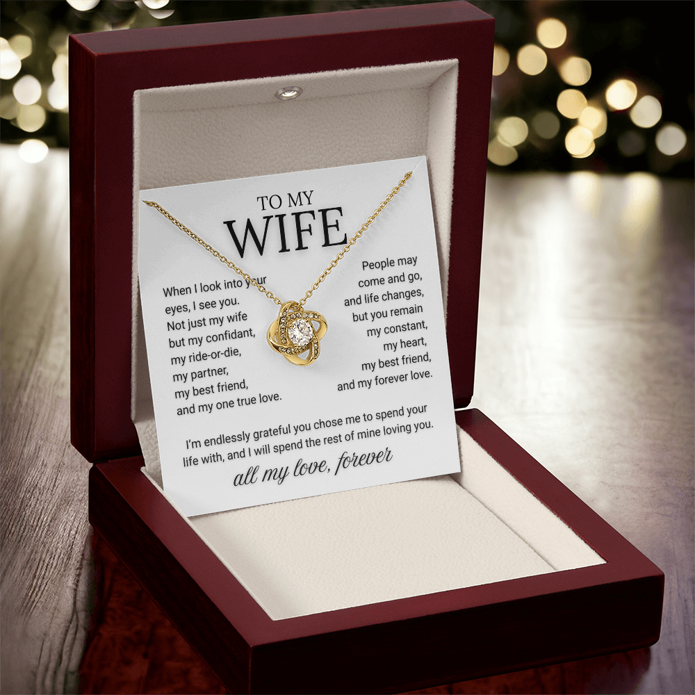 To My Wife, My Love, Stunning Necklace and Message Card A Gift To Make Every Day Special