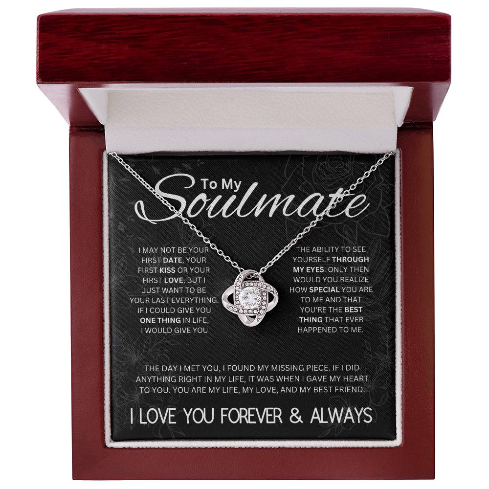 To My Soulmate, I Love You Forever, Love Knot Necklace