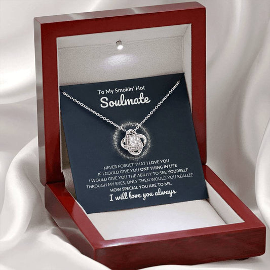 To My Soulmate Love Knot Necklace