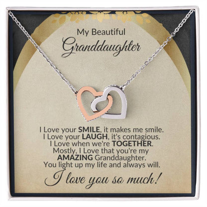 Interlocking Hearts, Granddaughter from Grandparents Necklace for Her