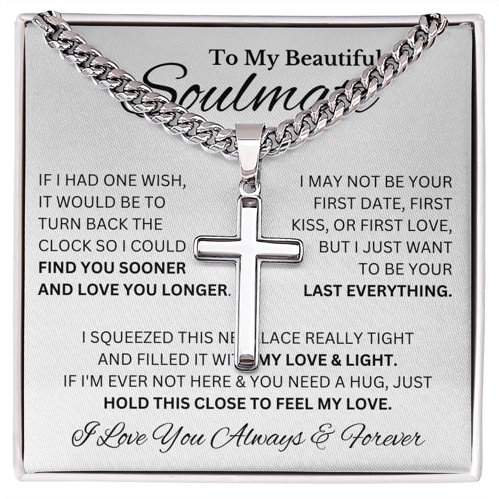 My Beautiful Soulmate For Him | Chain Cross Necklace