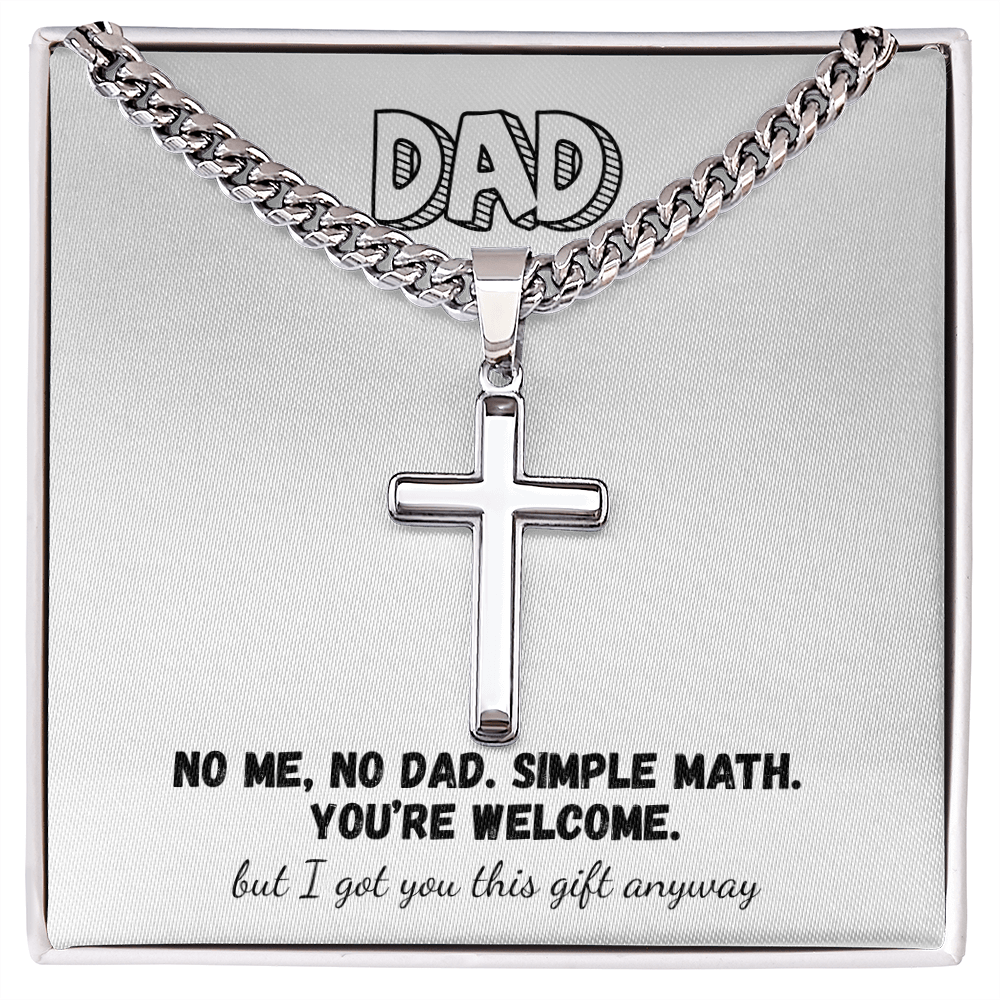 Stunning Link Chain with Artisan Cross – Father’s Day Gift from the Kid Who Made You ‘Dad’