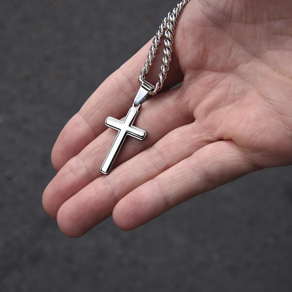 Cross Necklace Gift ‘Stepped-Up Dad’ Message Card