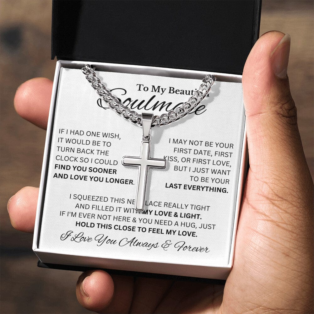 My Beautiful Soulmate For Him | Chain Cross Necklace