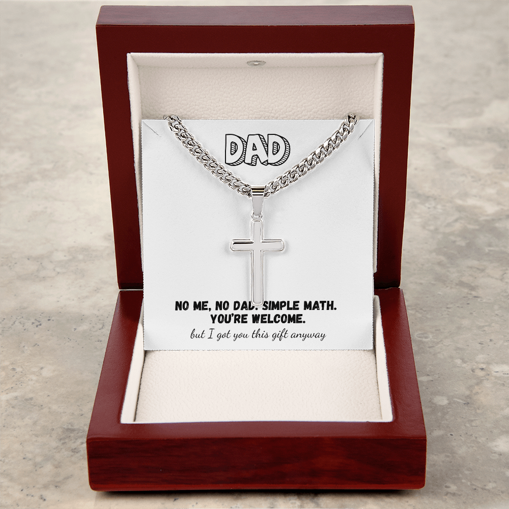 Stunning Link Chain with Artisan Cross – Father’s Day Gift from the Kid Who Made You ‘Dad’